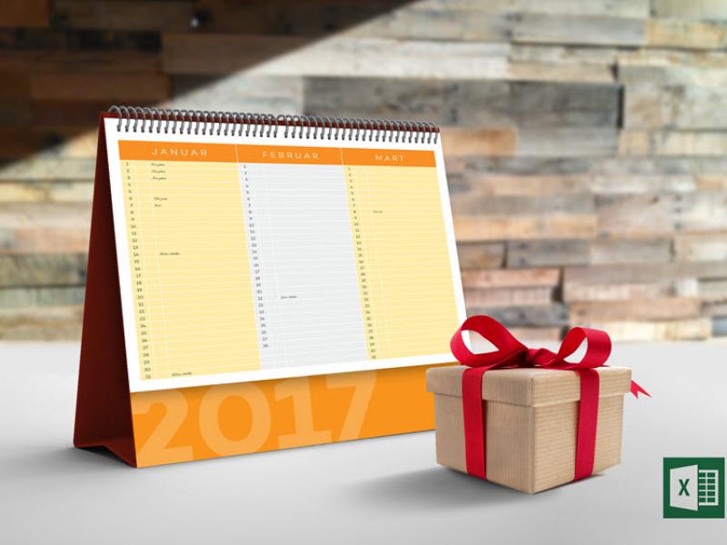 Isplanirajte 2017. godinu pomoću kalendara napravljenog u Excel-u